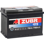 Аккумулятор ZUBR EFB 78 А/ч обр.пол.