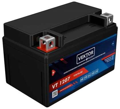 Аккумулятор Vector VT1207 -  7 А/ч AGM YTX7A-BS