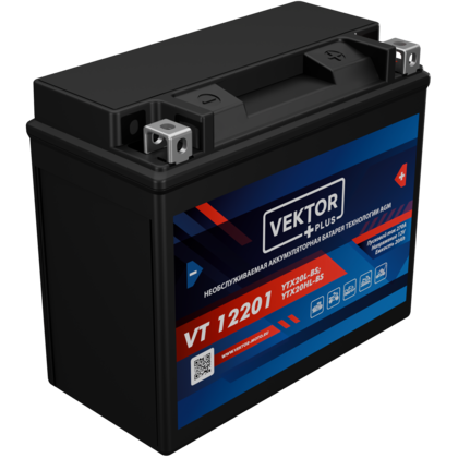 Аккумулятор Vector VT12201 -  20 А/ч AGM YTX20L-BS, YTX20HL-BS