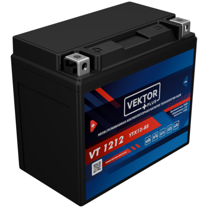 Аккумулятор Vektor VT1212 -  12 А/ч AGM YTX12-BS