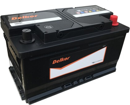 Аккумулятор DELKOR 80 А/Ч обратная полярность (LB4.0, низк, 58039)
