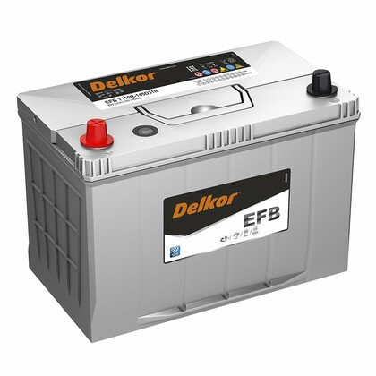 Аккумулятор DELKOR EFB 90 А/Ч обратная полярность (145D31R)
