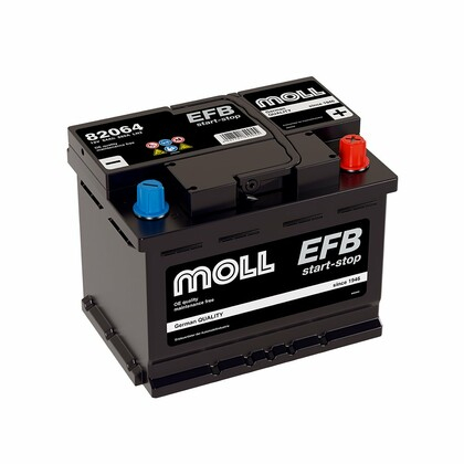 Аккумулятор MOLL EFB 64 А/Ч обратная полярность (L2.0, 82064)