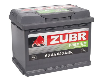 Аккумулятор ZUBR PREMIUM 6СТ-63 А/ч прямая полярность.