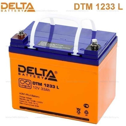 Аккумулятор DTM1233L-12В - 33 А/ч Delta
