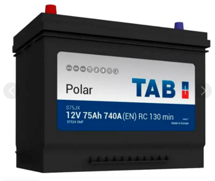 Аккумулятор TAB POLAR JIS MF 75 А/ч 75D26R 2026 г.