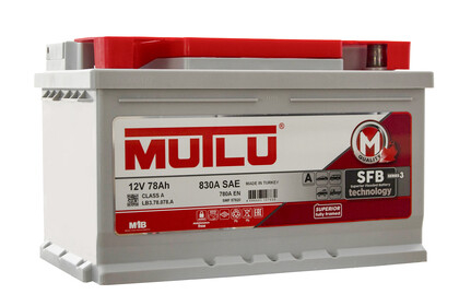 Аккумулятор 6 СТ- 78 Mutlu Silver о.п. низкий