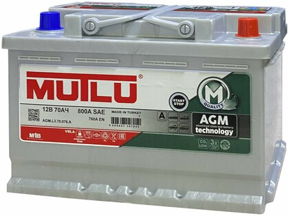 Аккумулятор 6 СТ- 70 Mutlu AGM о.п.