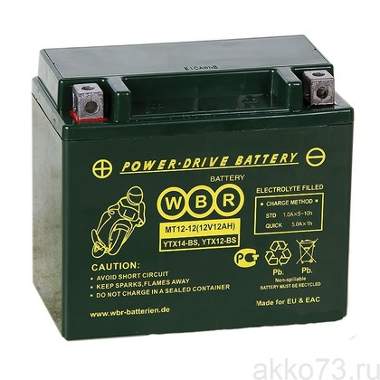 Аккумулятор WBR MT12-12 YTX14-BS