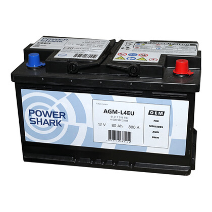Аккумулятор 80 А/ч AGM Power Shark O.E.M. обратная полярность