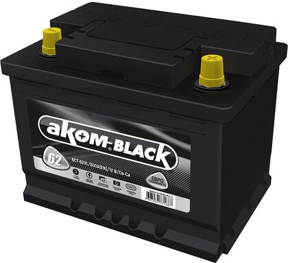 Аккумулятор Аком Black 6СТ-62АЧ обратная полярность
