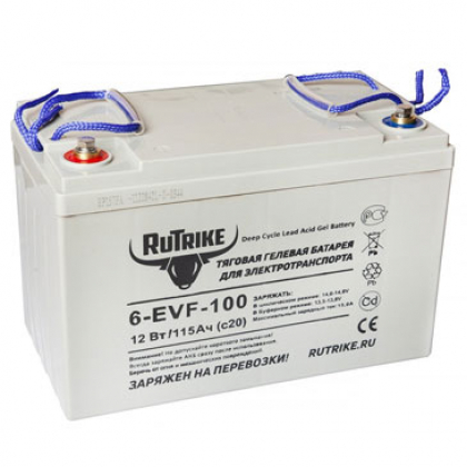 Тяговый гелевый аккумулятор RuTrike 6-EVF-100 12V100A/H C3