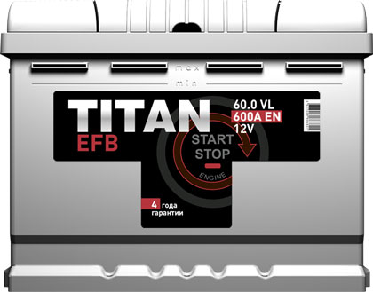 Аккумулятор  TITAN EFB 6СТ-60.0 VL