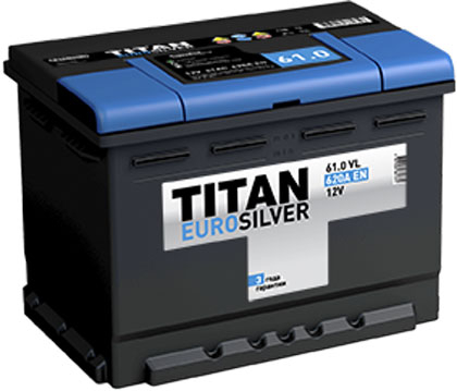 Аккумулятор  TITAN Euro silver 6СТ-61.0 VL