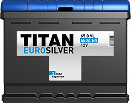 Аккумулятор  TITAN Euro silver 6СТ-65.0 VL