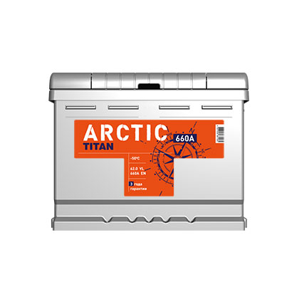 Аккумулятор  TITAN ARCTIC Silver 6СТ-62.0 VL
